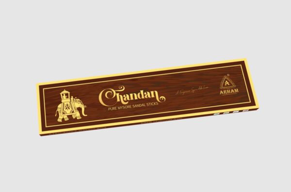 Chandan Pure Mysore Sandal Agarbatti Box – 10 Sticks – Arham Fragrance